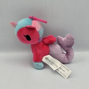Tokidoki Mermicorno Series 2 Plush 4.5" Clip Octavia Neon Star Mermaid Unicorn